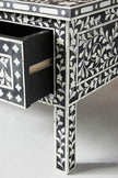 Floral Bone Inlay 2 Drawer Coffee Table Black 4