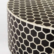 Bone Inlaid Round Coffee Table Honeycomb Black 2