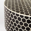 Bone Inlaid Round Coffee Table Honeycomb Black 2