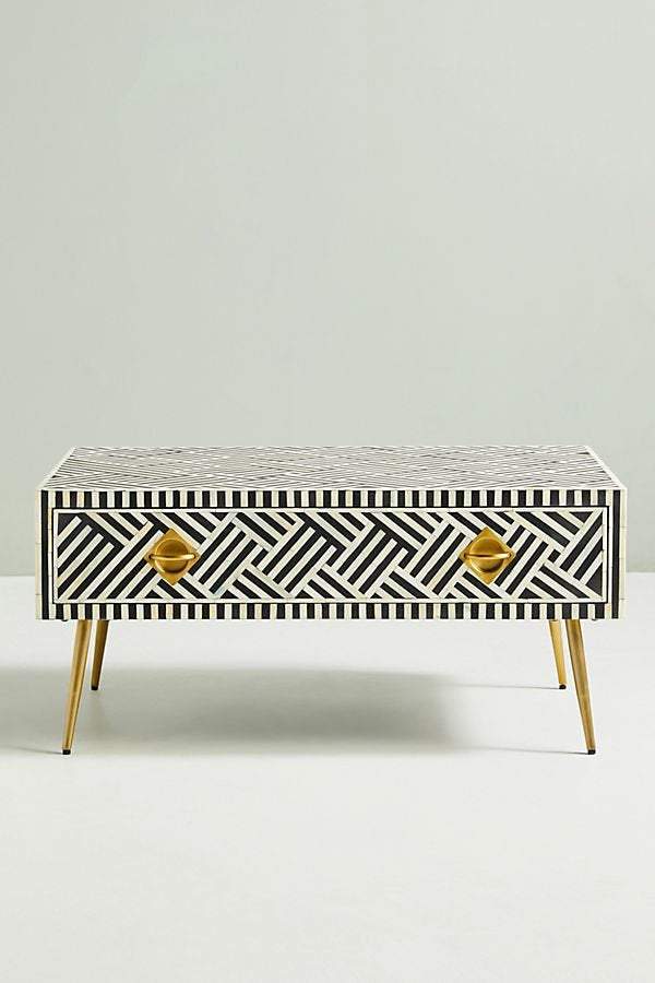 Optical Inlay Coffee Table Black 1