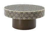 Tetris Bone Inlay Round Coffee Table Black 1