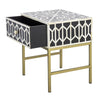 Geometric Bone Inlay Bedside Black 1 Drawer 2