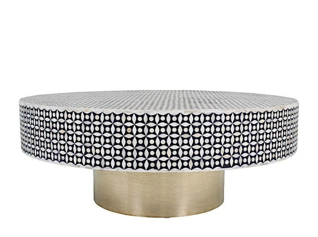 Geometric Bone Inlay Coffee Table Black 1