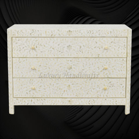 Bone Inlay Lexi Dresser White 1