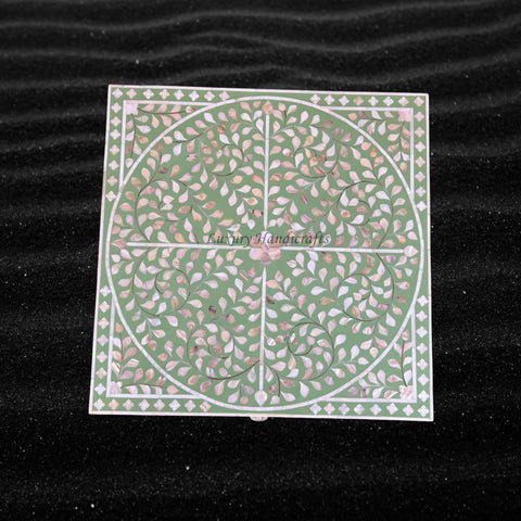MOP Inlay Scroll Vine Bedside Green 4
