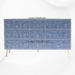 MOP Inlay Floral 9 Drawer Dresser Blue 1