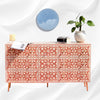 Bone Inlay Moroccan 9 Drawer Chest Orange 1