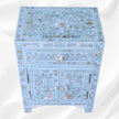 MOP Floral 1 Drawer 2 Door Bedside Table Turquoise 2