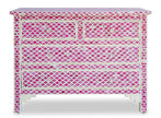 Pink Colored Bone Inlay Marrakech Chest Of 4 Drawer 4