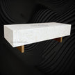 Stripe Bone Inlay Coffee Table White 5