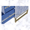 Scroll Vine Bone Inlay Chest of 3 Drawers Indigo 6