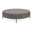 Stripe Bone Inlay Coffee Table Black Gold 4