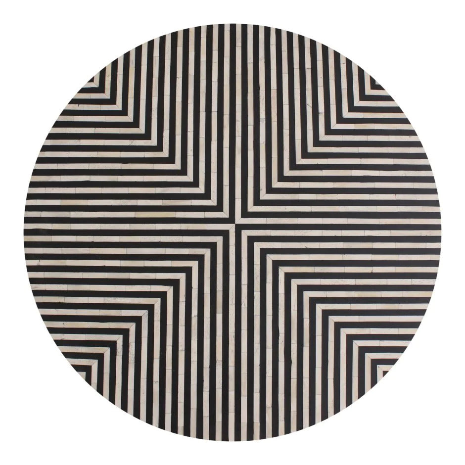 Stripe Bone Inlay Coffee Table Black Gold 3