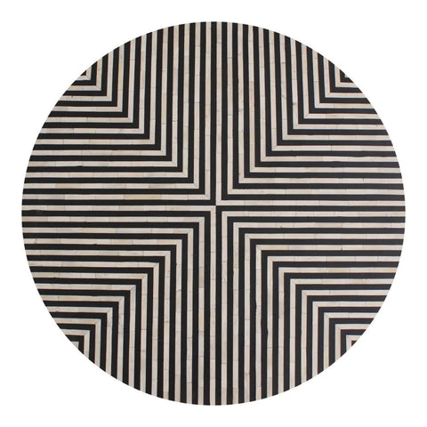 Stripe Bone Inlay Coffee Table Black Gold 3