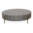 Stripe Bone Inlay Coffee Table Black Gold 2