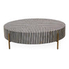 Stripe Bone Inlay Coffee Table Black Gold 2