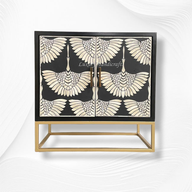 Bone Inlay Swan Cabinet 1