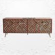 Optical Teakwood Inlay Media Console Brown 1