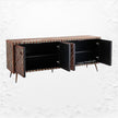 Optical Teakwood Inlay Media Console Brown 3