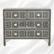 Tribal Bone Inlay Chest of 4 Drawers Black 1