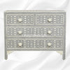 Tribal Bone Inlay Chest of 4 Drawers Grey 1