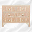 Tribal Bone Inlay Chest of 4 Drawers Orange 1