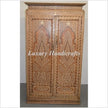 Vintage Anglo Indian Teak Wood Wardrobe Bone Inlaid Almirah 2