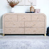 Waterfall Bone Inlay 7 Drawer Sideboard Peach 1