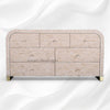 Waterfall Bone Inlay 7 Drawer Sideboard Peach 5