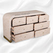 Waterfall Bone Inlay 7 Drawer Sideboard Peach 3