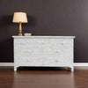 Mother Of Pearl Inlay Floral Design 7 Drawers Chest White