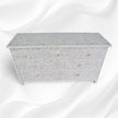 Mother Of Pearl Inlay Floral Design 7 Drawers Chest White