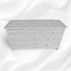 Mother Of Pearl Inlay Floral Design 7 Drawers Chest White