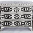 Chest of 4 Drawers Star Geometric Design in Black Color