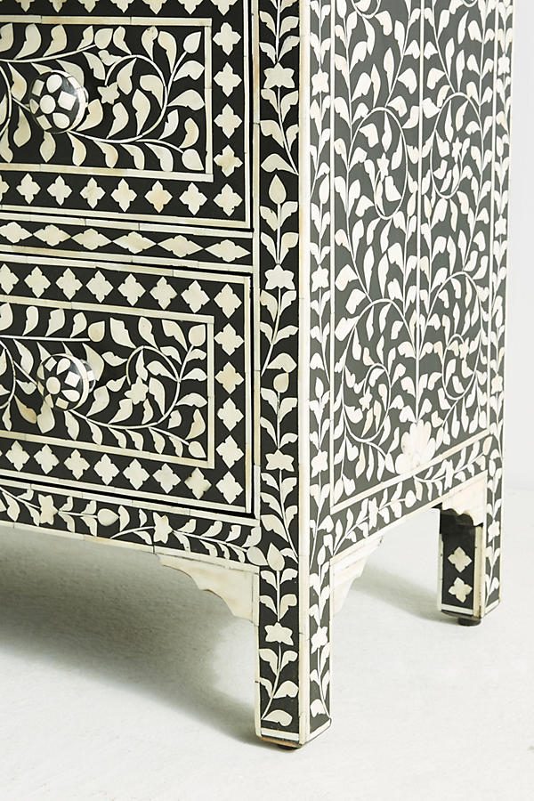 Anthropologie Bone Inlay Chest of Drawers / chest Black