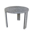 Stripe Design Round Coffee Table in Black Color