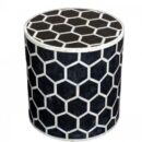 Round Honeycomb Stool in Black Color