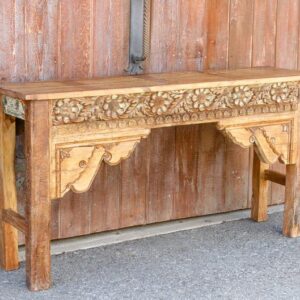Floral Design Carved Console Table