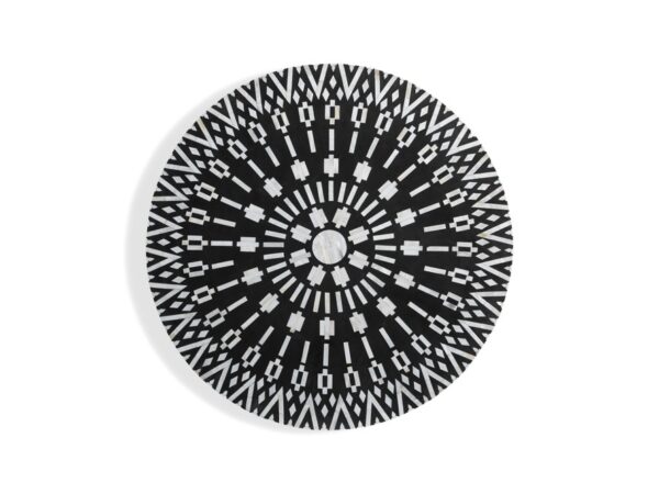 Mother of Pearl Motif Design Round Coffee Table in Black Color