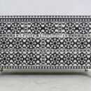 bone inlay moroccan chest of 7 drawers black main